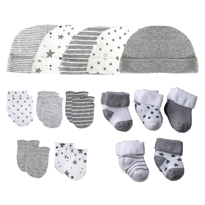 Fall Winter Newborn Baby Hats, Gloves & Socks Sets