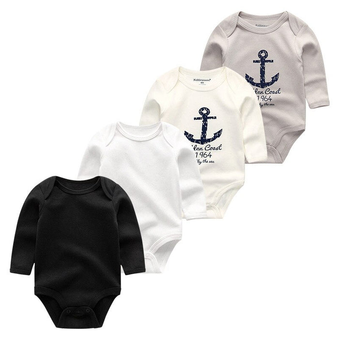 4 Pcs Of Newborn Long-Sleeved Jumpsuits Set