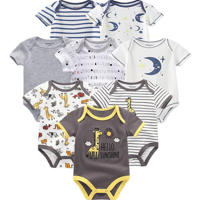 8 Piece Of Casual Cotton Infant Jumpsuits Set