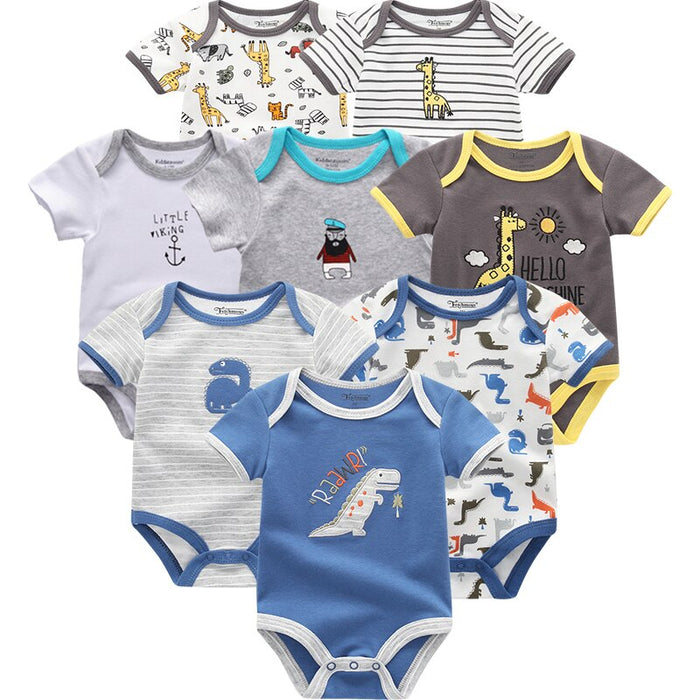 8 Piece Of Casual Cotton Infant Jumpsuits Set