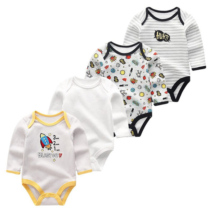 4 Pcs Of Newborn Long-Sleeved Jumpsuits Set