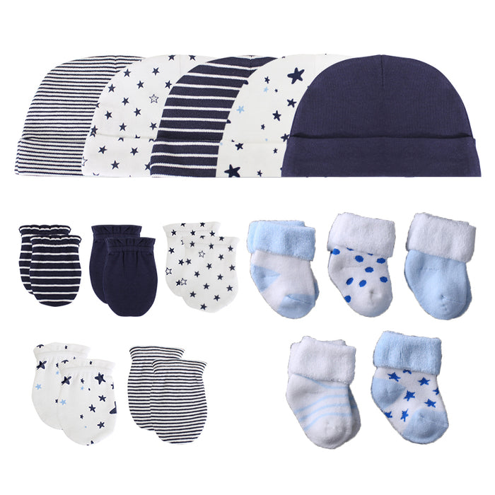 Fall Winter Newborn Baby Hats, Gloves & Socks Sets