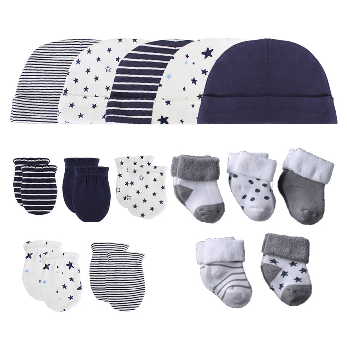 Fall Winter Newborn Baby Hats, Gloves & Socks Sets