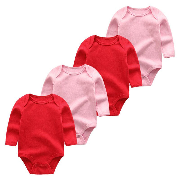 4 Pcs Of Newborn Long-Sleeved Jumpsuits Set