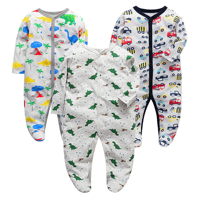 3Pcs Of Infant Floral Rompers