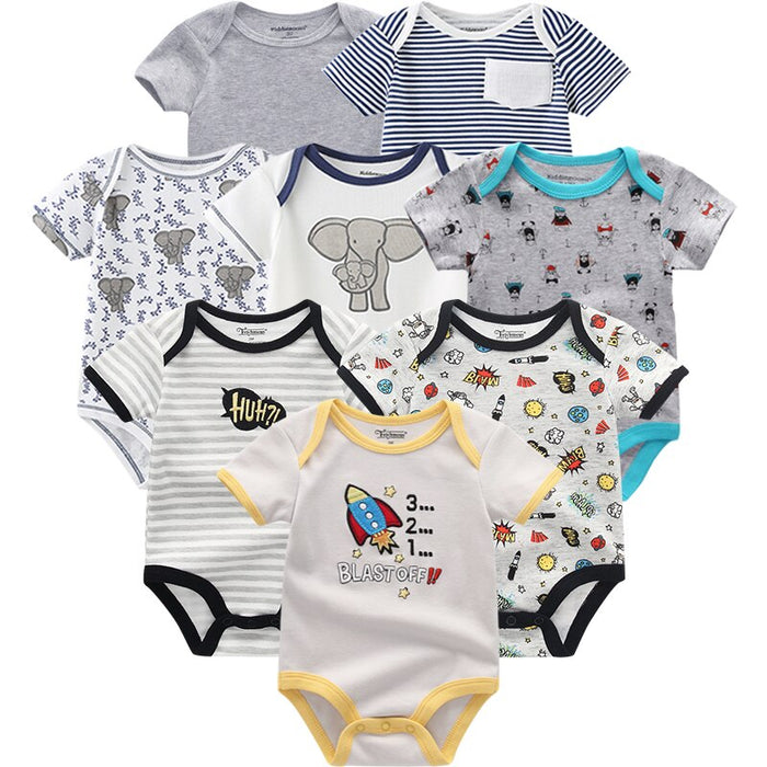 8 Piece Of Casual Cotton Infant Jumpsuits Set