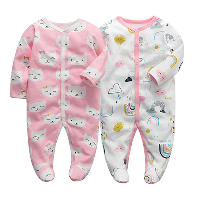 Fall Winter Infant Floral Rompers