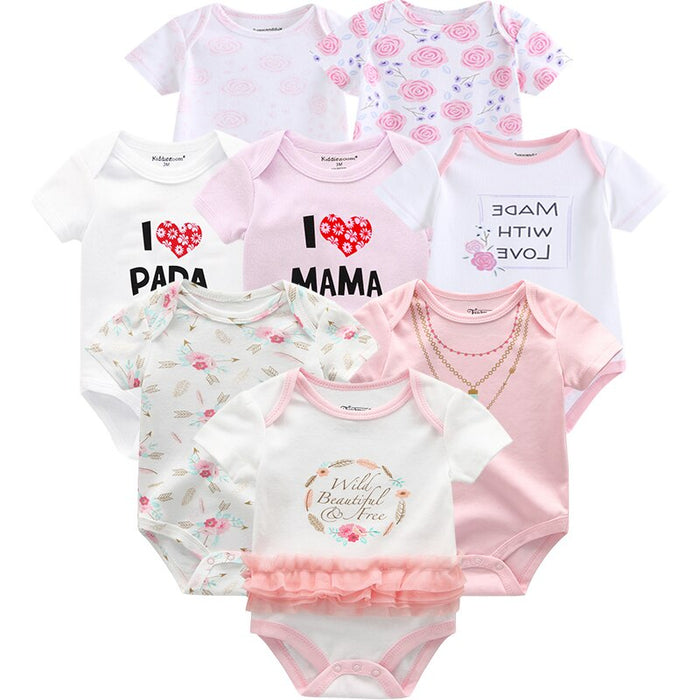 8 Piece Of Casual Cotton Infant Jumpsuits Set