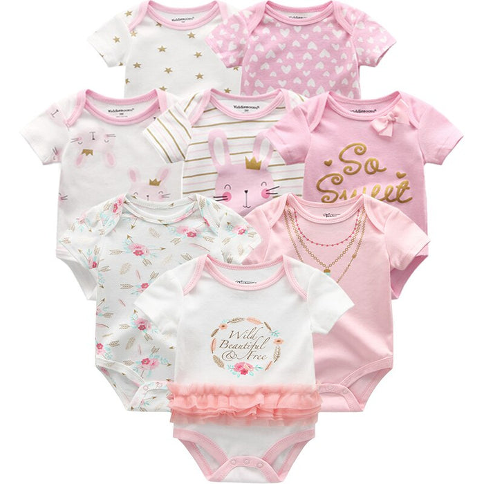 8 Piece Of Casual Cotton Infant Jumpsuits Set