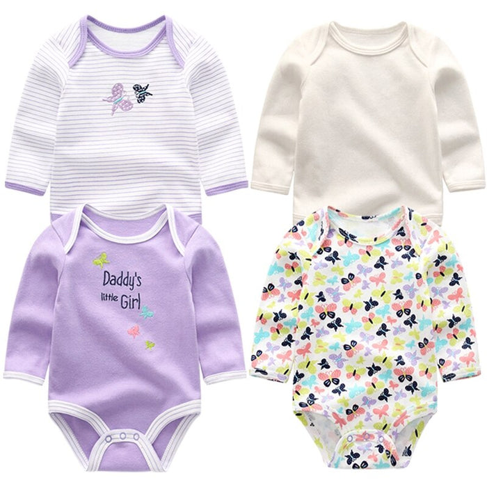 4Pcs Newborn Long-Sleeved Jumpsuits