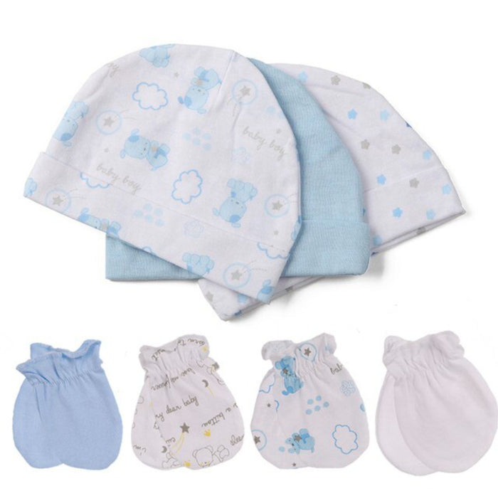 Newborn Unisex Cotton Hats And Gloves Sets