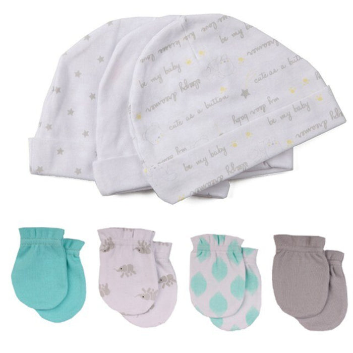 Newborn Unisex Cotton Hats And Gloves Sets