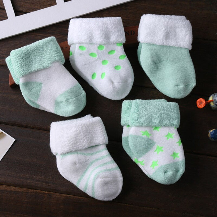 5 Pairs Of Baby Thick Soft Cotton Winter Socks