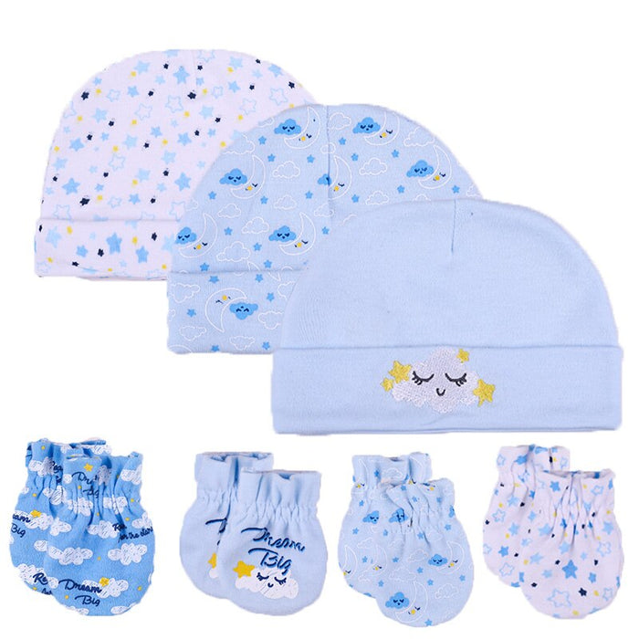Newborn Unisex Cotton Hats And Gloves Sets