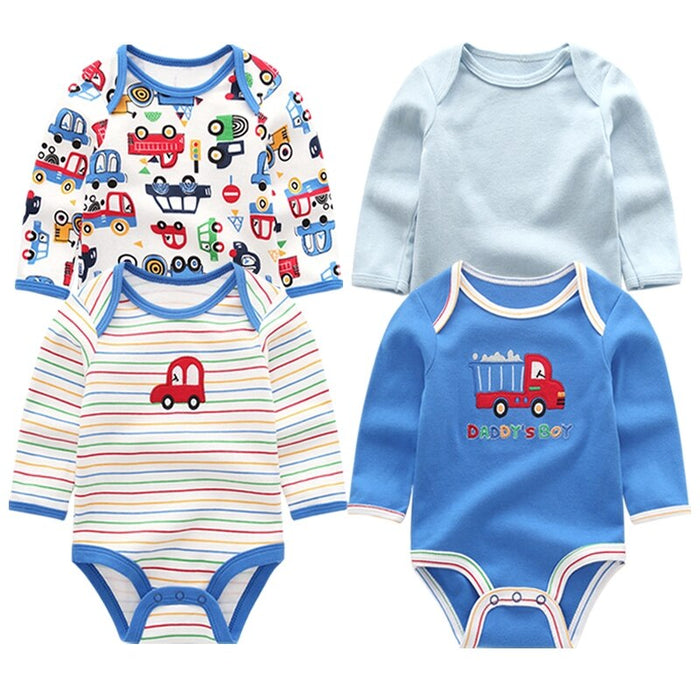 4Pcs Newborn Long-Sleeved Jumpsuits