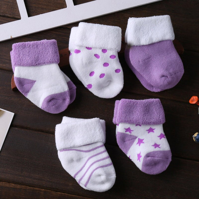 5 Pairs Of Baby Thick Soft Cotton Winter Socks