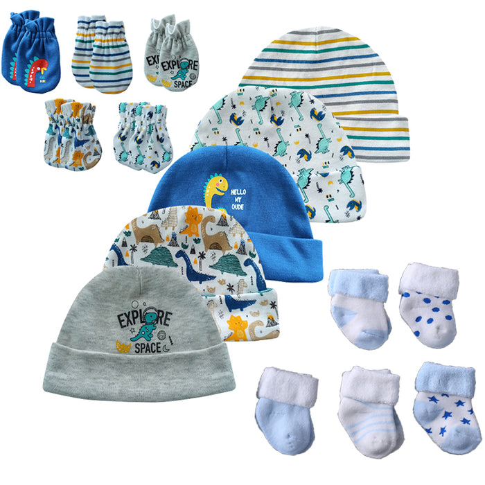 Fall Winter Newborn Baby Hats, Gloves & Socks Sets