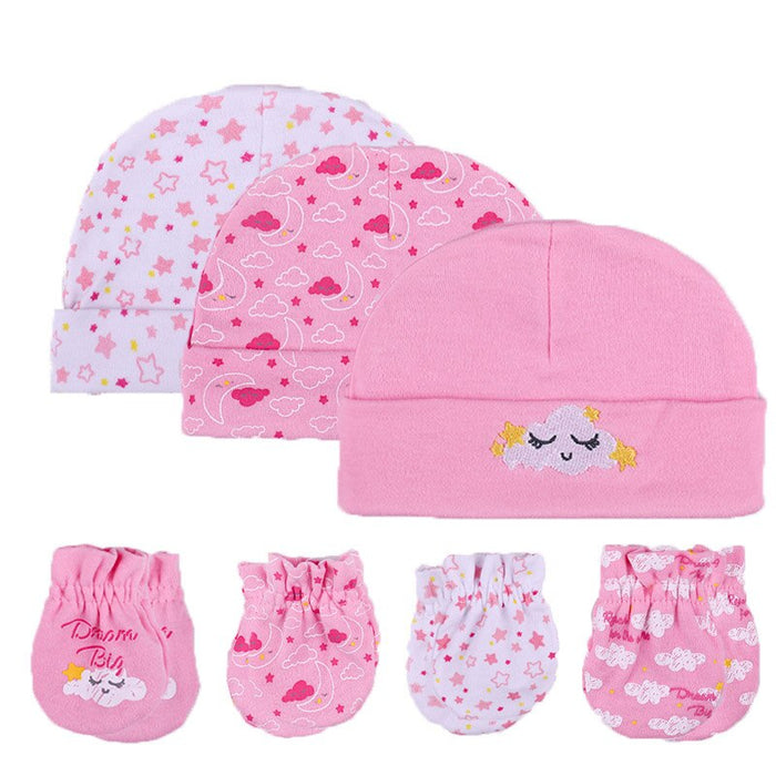 Newborn Unisex Cotton Hats And Gloves Sets