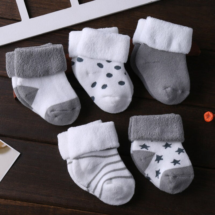 5 Pairs Of Baby Thick Soft Cotton Winter Socks