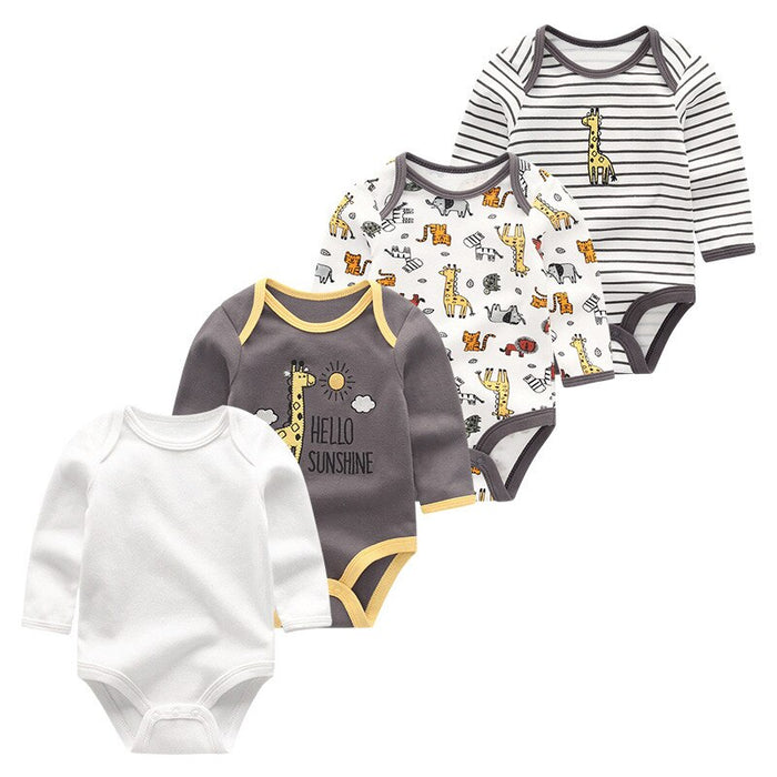 4 Pcs Of Newborn Long-Sleeved Jumpsuits Set